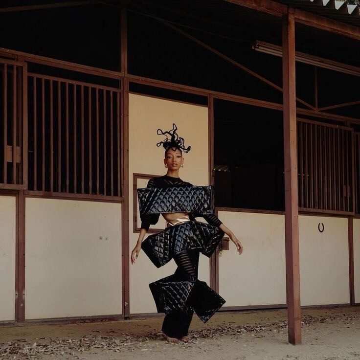 Avant-garde fashion shoot inside the stable, Shadow Hills Ranch